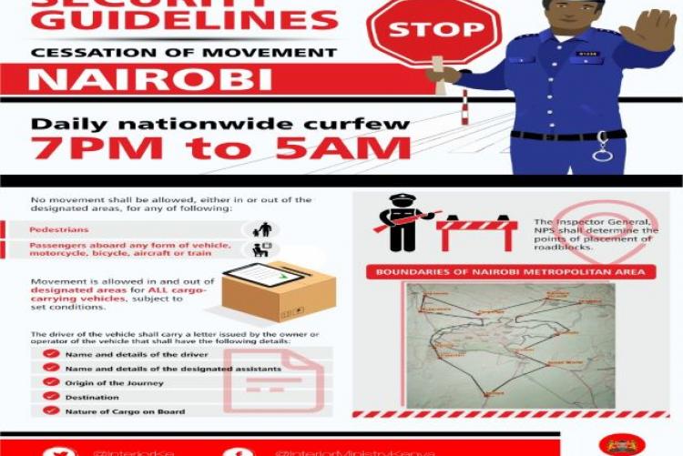 SECURITY GUIDELINES ON THE CESSATION OF MOVEMENT IN THE NAIROBI METROPOLITAN AREA